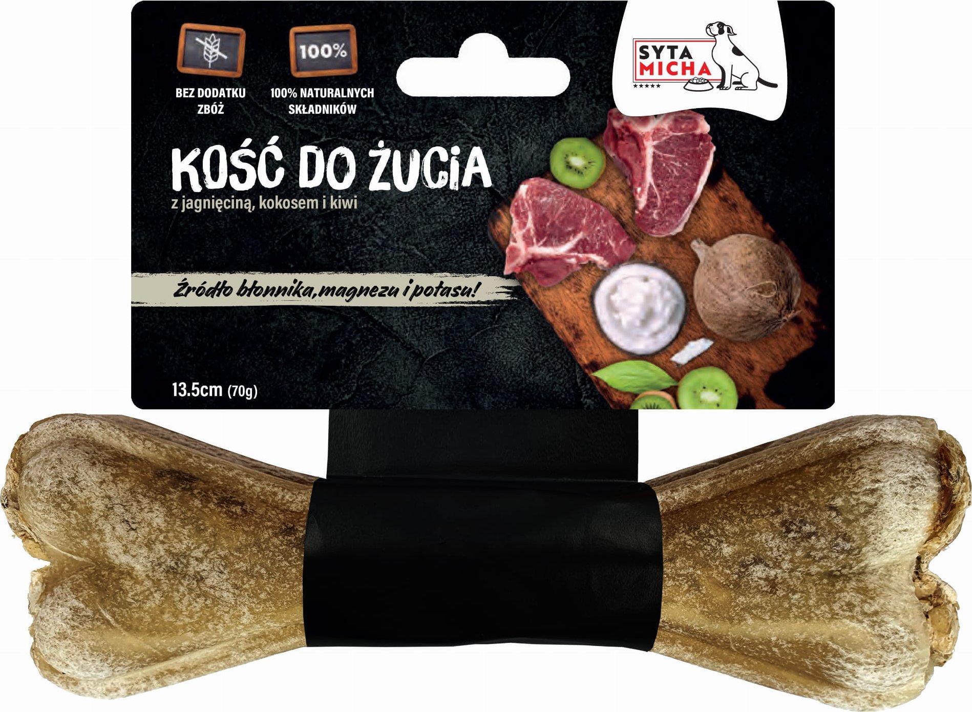 Syta Micha SYTA MICHA Kość do żucia dla psa z kiwi i kokosem 13,5cm