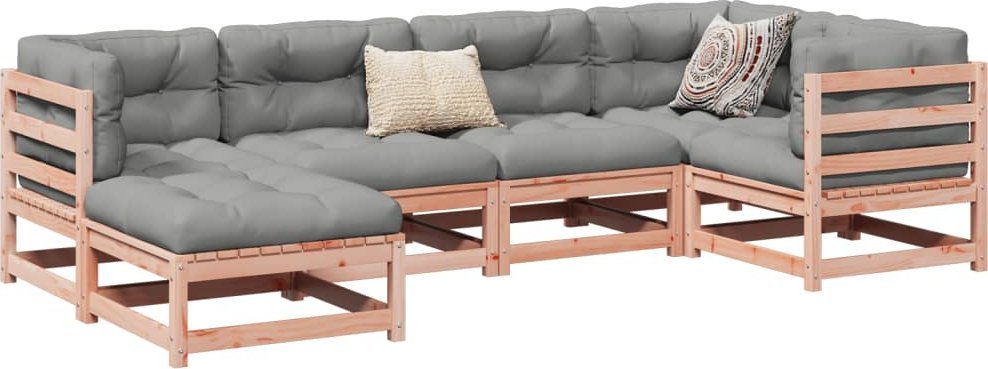 vidaXL 6-cz. zestaw wypoczynkowy do ogrodu, z poduszkami, daglezja