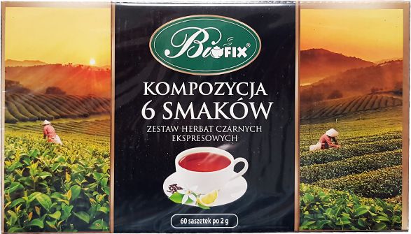 BIO-ACTIVE Kompozycja Herbat Czarnych 6 smaków - łącznie 120 torebek