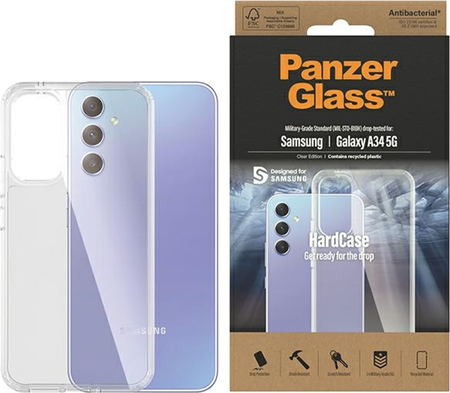 PanzerGlass Etui HardCase Samsung Galaxy A34 5G Military grade clear 0444
