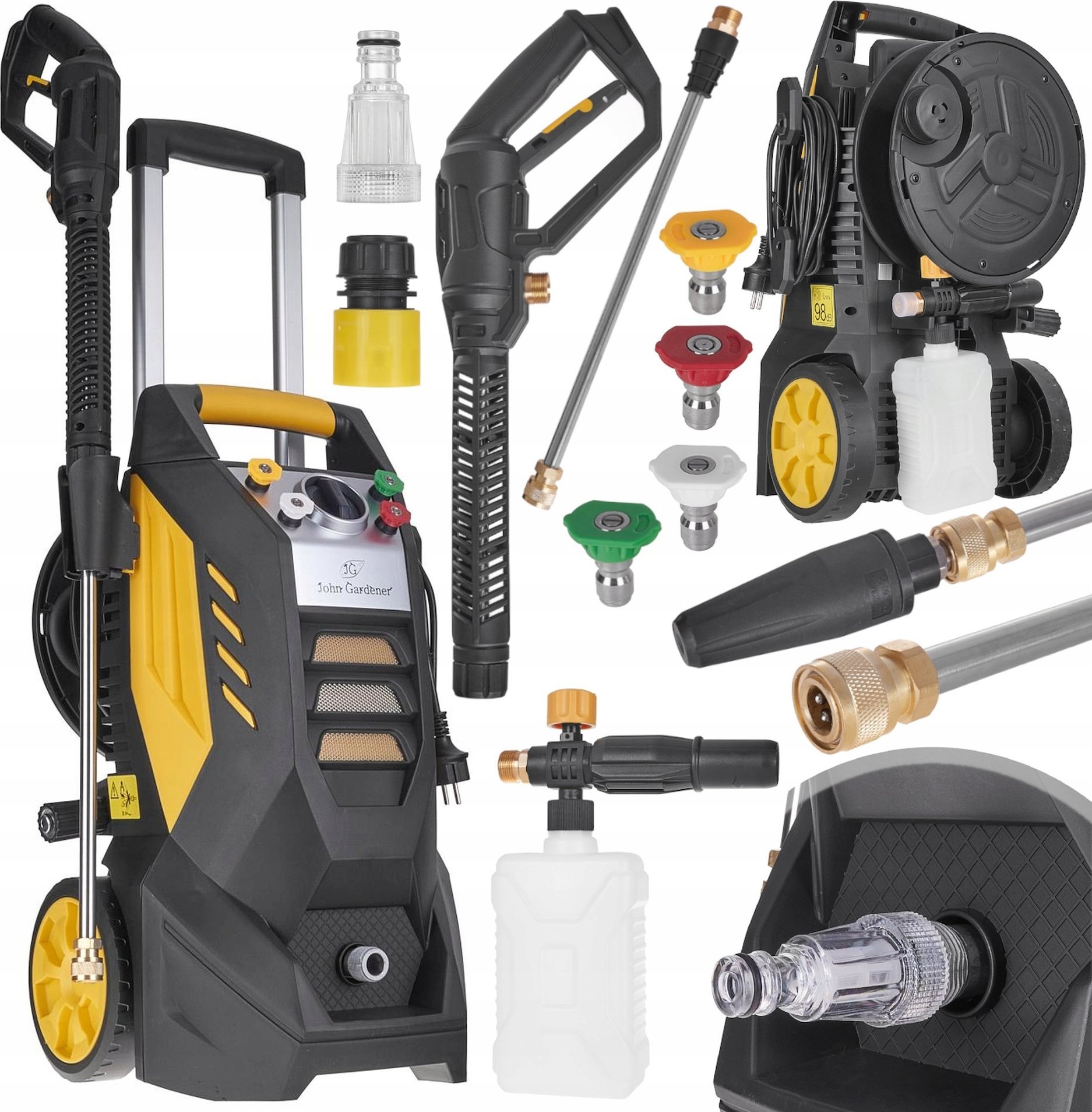 Myjka ciśnieniowa John Gardener Myjka ciśnieniowa z dodatk. wyposażeniem JG 130/195 BAR 2500W (1)
