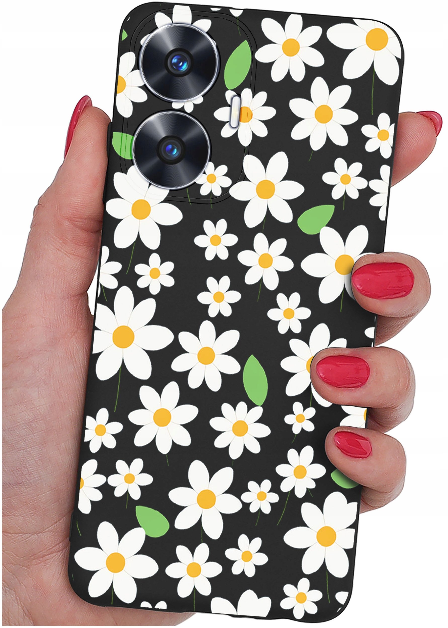 ETUI do Realme C55 WZORY |SILIKONOWE MATT CASE + SZKŁO 9H