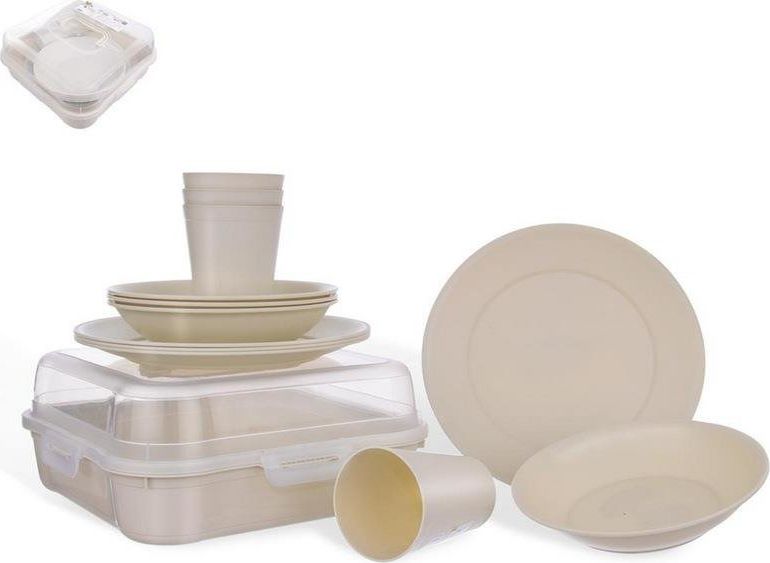 Orion ZESTAW PIKNIKOWY / TURYSTYCZNY Z POJEMNIKIEM 13-ele DLA 4 OSÓB ORION