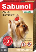 Dermapharm SABUNOL GPI OBROZA OZD.ZLOTA 35CM DLA PSA - PRZECIW PCHLOM I KLESZCZOM