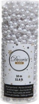 Kaemingk Girlanda ozdobna na choinkę koraliki 10 m białe