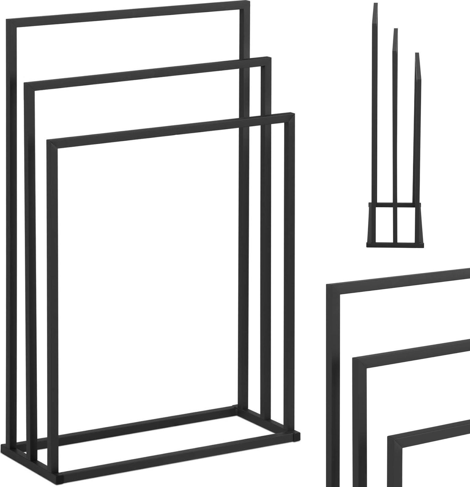 Physa Stojak wieszak na 3 ręczniki wolnostojący podłogowy STAL 55 x 21.5 x 84 cm ciemnoszary Stojak wieszak na 3 ręczniki wolnostojący podłogowy STAL