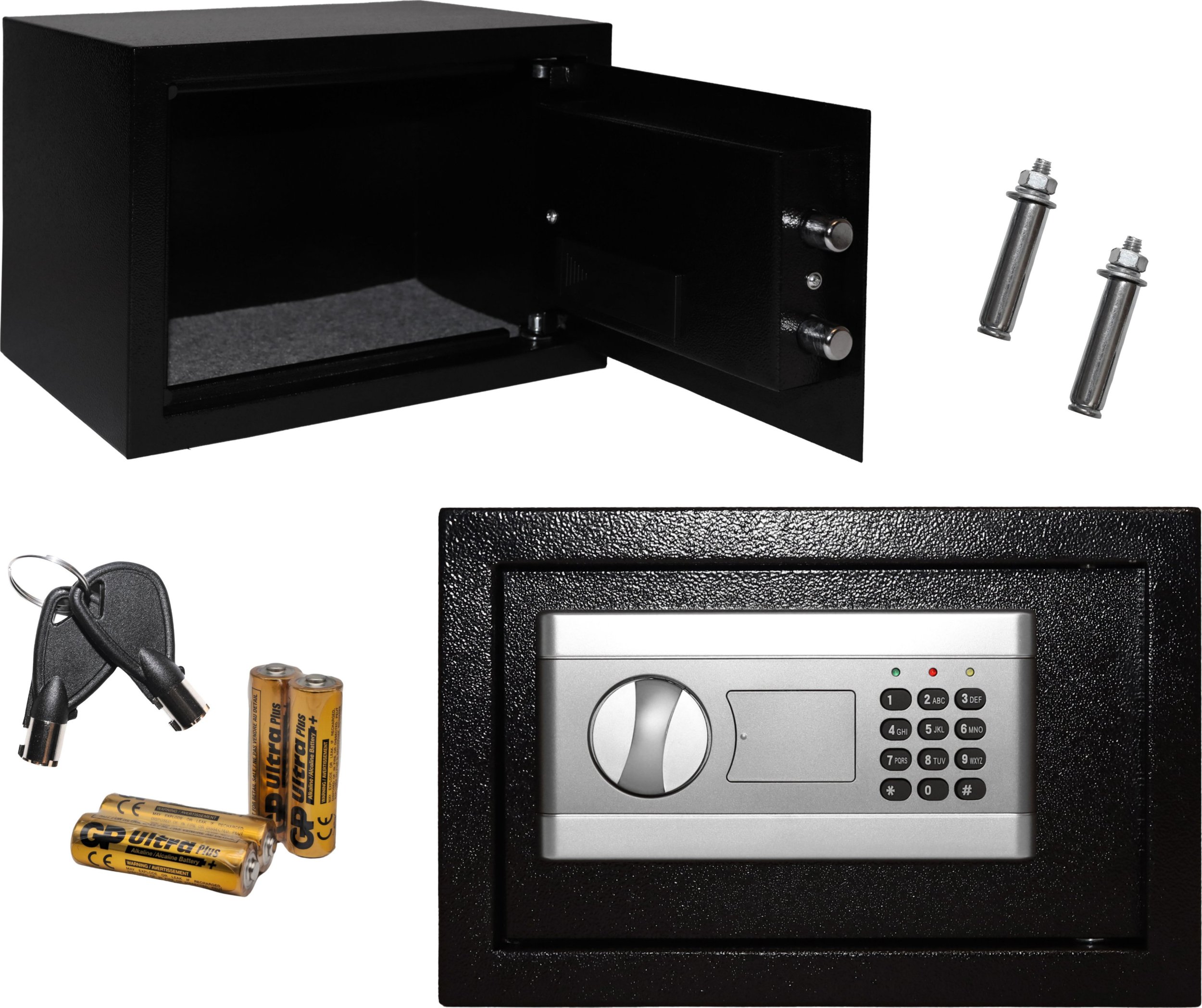 Sejf domowy z zamkiem elektronicznym na kluczyk lub kod XL 31x20x20 cm