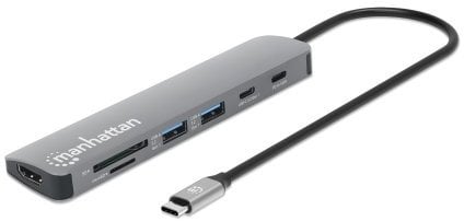 Manhattan 190442 stacja dokująca Przewodowa USB 3.2 Gen 1 (3.1 Gen 1) Type-C Szary