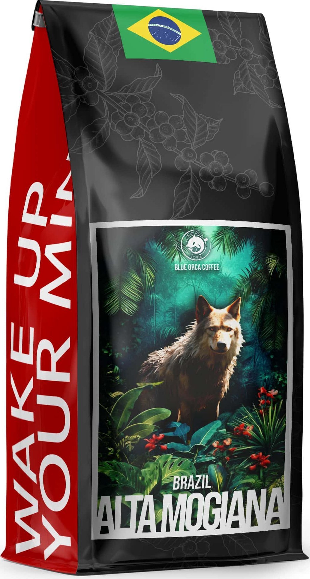 Kawa ziarnista Blue Orca Coffee KAWA ziarnista BRAZIL ALTA MOGIANA Świeżo Palona ARABICA 100% 1kg-BLUE ORCA