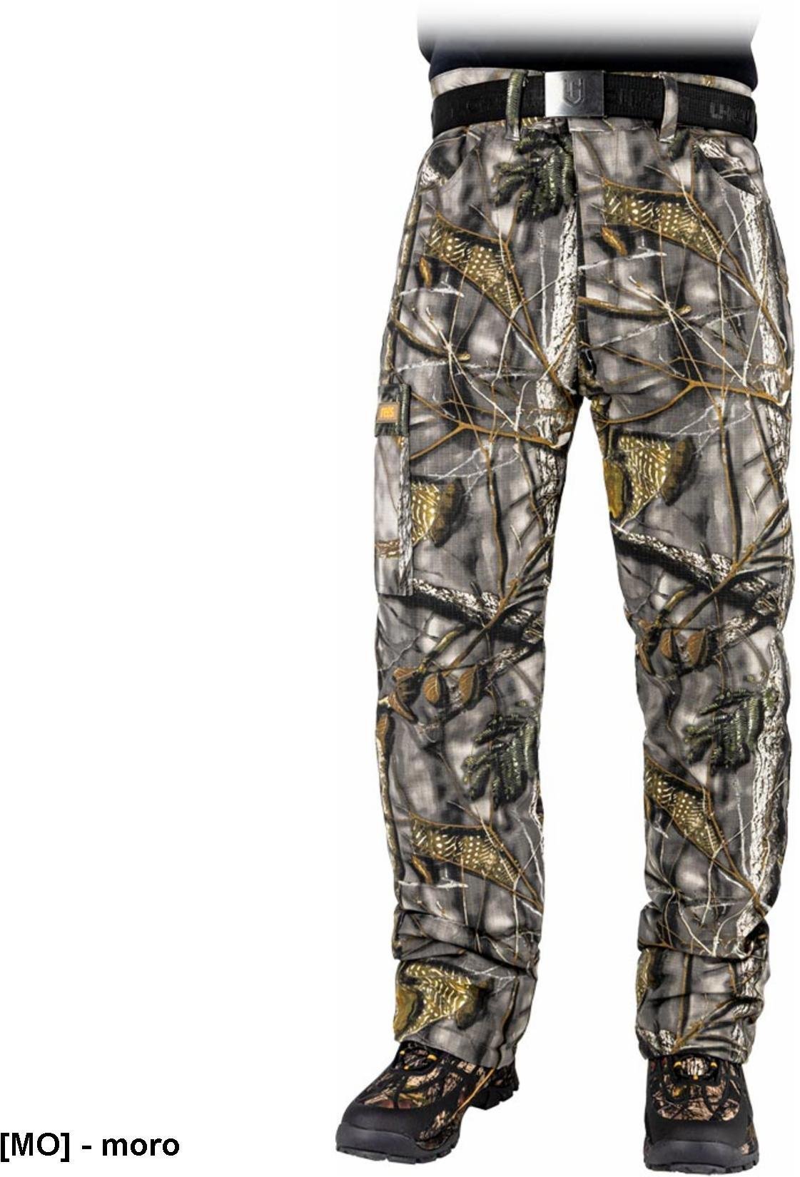 Spodnie ochronne ocieplane do pasa męskie moro tkanina rip-stop 97% bawełna dwie kieszenie boczne i tylne zamek błyskawiczny CORNERW M