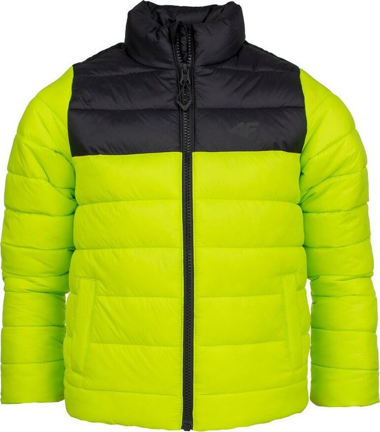 4f Kurtka puchowa dla chłopca 4F zielono-czarna 4FJSS23TDJAM077 45S 164cm