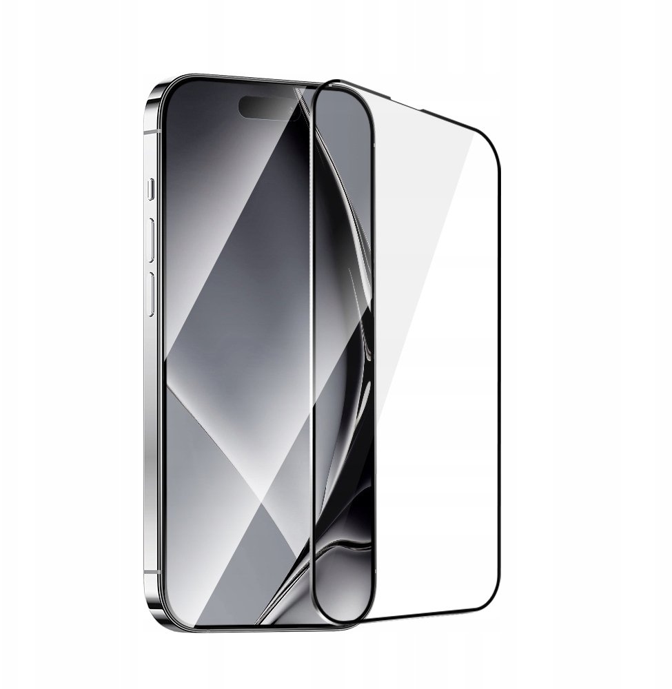 Szkło hartowane z metalową ramką do iPhone 14 Pro 6,1" czarna ramka