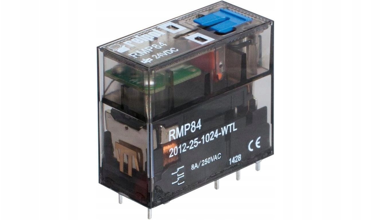Miniaturowy przekaźnik mocy 2P 8A 24V DC PCB RMP84-2012-25-1024-WTL 2615182