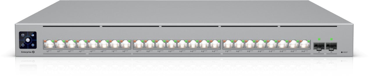 Ubiquiti network switch ECS-24-PoE-EU Enterprise-grade 24-port, Layer 3 Etherlighting PoE+++ switch with high-capacity 10 GbE RJ45 and 25G SFP28 conne