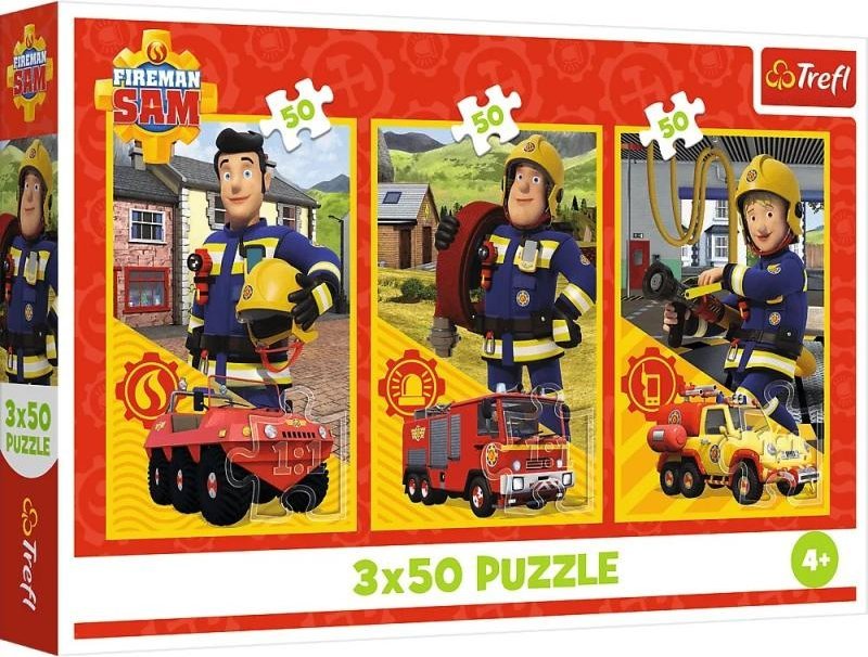 Trefl Puzzle Strażak Sam - Ekipa z remizy 3x50 elementów (34880)