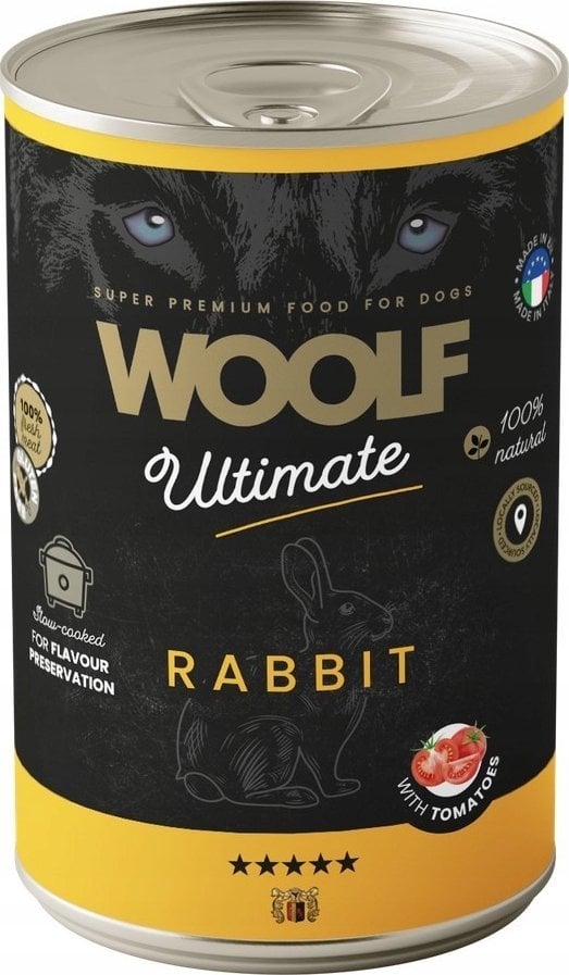 WOOLF PIES PUSZKA 400g ULTIMATE CAN RABBIT&TOMATO /6