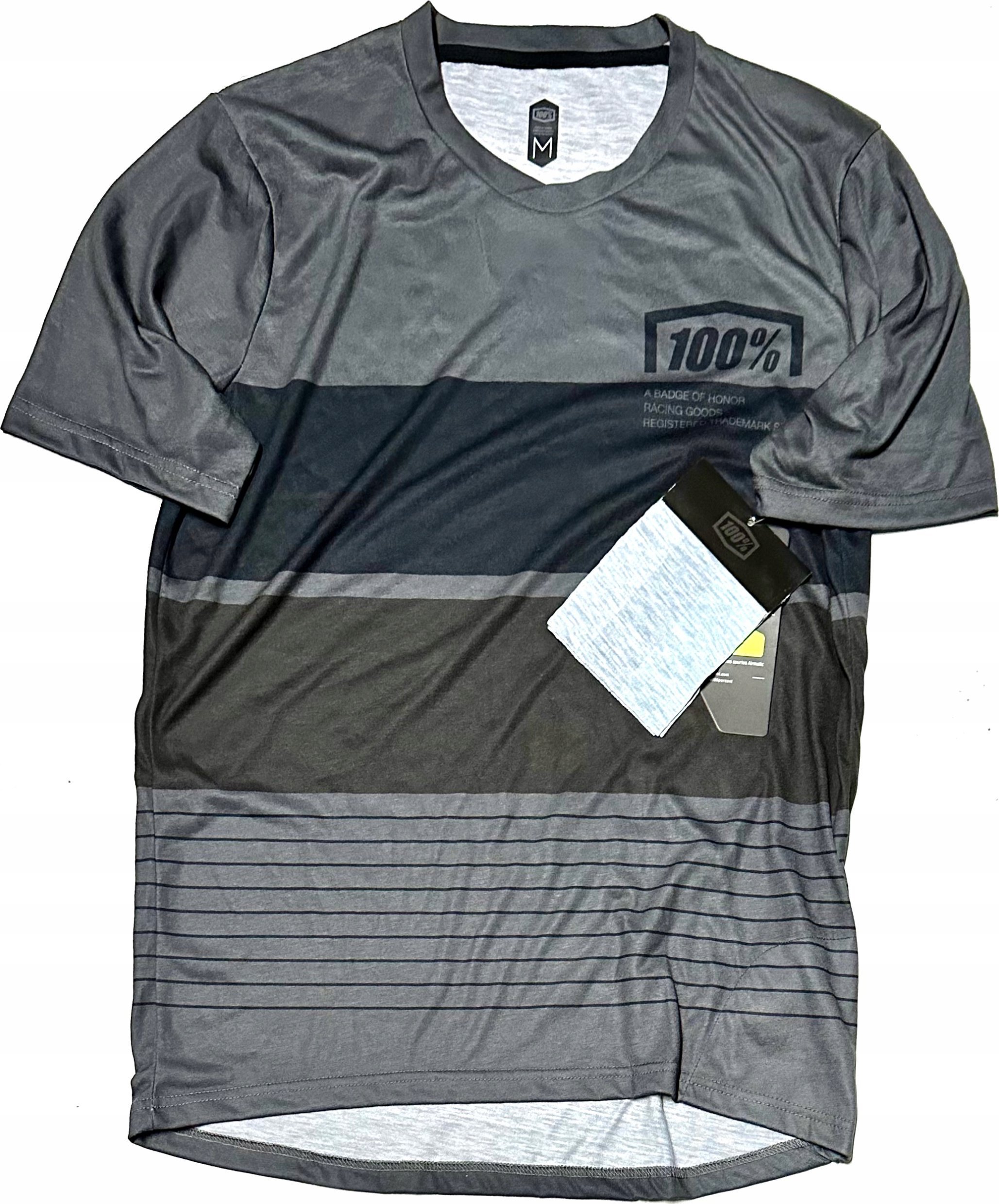 100% Koszulka męska 100% AIRMATIC Jersey krótki rękaw Black/Grey roz. M (NEW 2023)