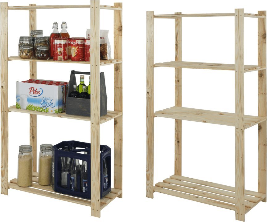 Wamar-Sosenka Regał na książki drewniany B23R 150x80x38 4 półki Naturalny