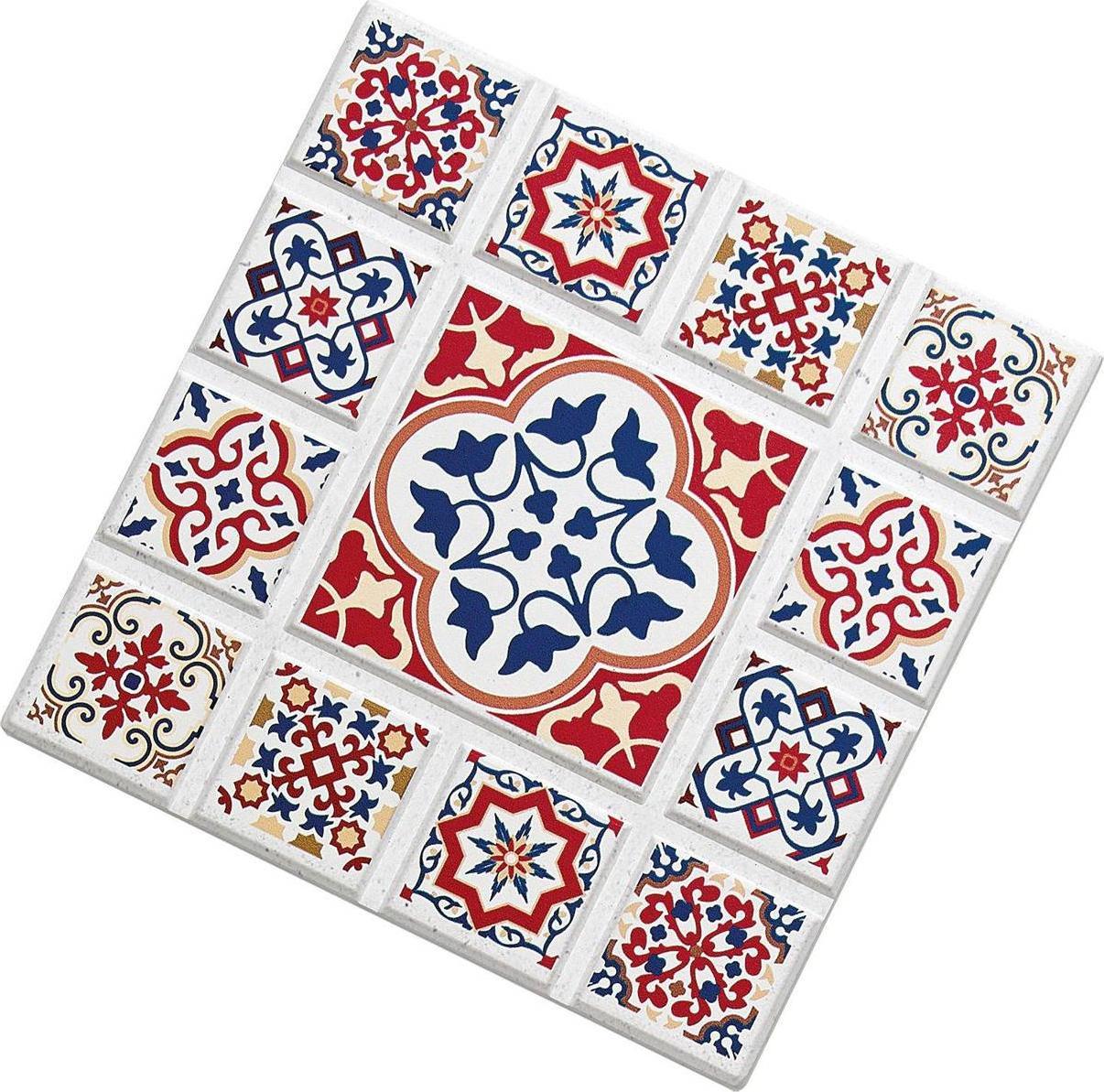 Zassenhaus podkładka, ceramika/korek, 16 x 16 cm, kwiat