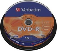 Verbatim DVD-R 4.7 GB 16x 10 sztuk (43523)