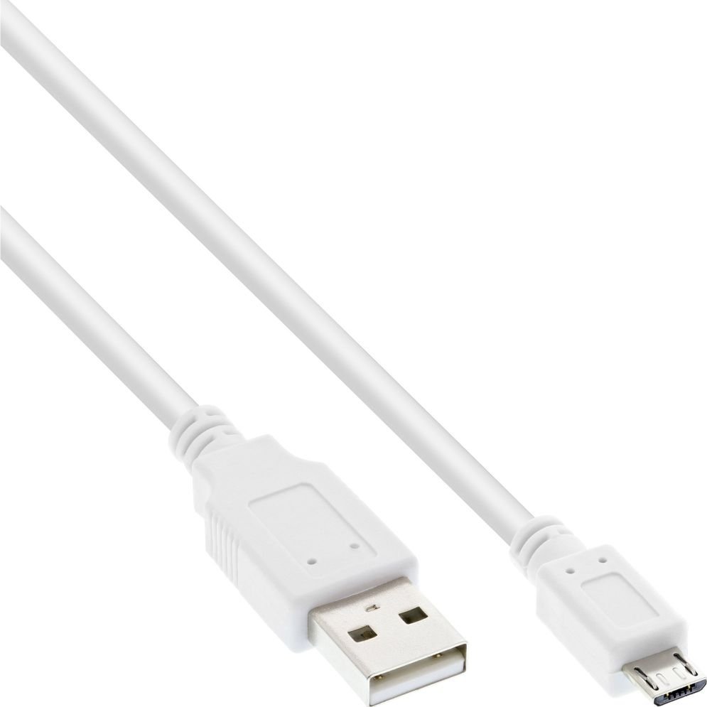 Kabel USB InLine USB-A - microUSB 2 m Biały (31720W)