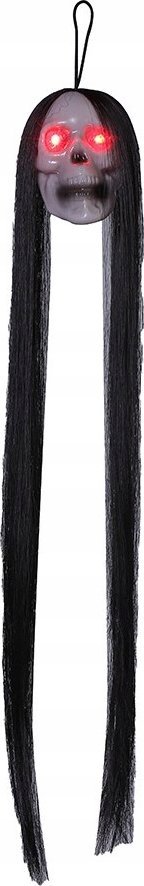 Korbi WISZĄCA ŚWIECĄCA GŁOWA CZASZKA LED WŁOSY DEKORACJA OZDOBA NA HALLOWEEN 50cm