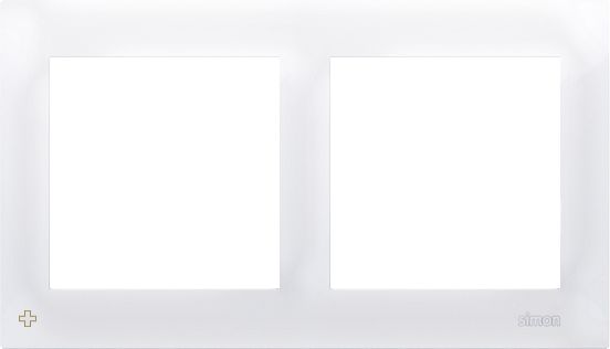 Kontakt-Simon Ramka podwójna Simon 54 antybakteryjna do puszek karton-gips biały (DRK2/AB11)