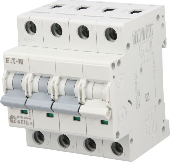 Eaton Wyłącznik nadprądowy 3P+N C 16A 6kA AC xPole Home HN-C16/3N 194911