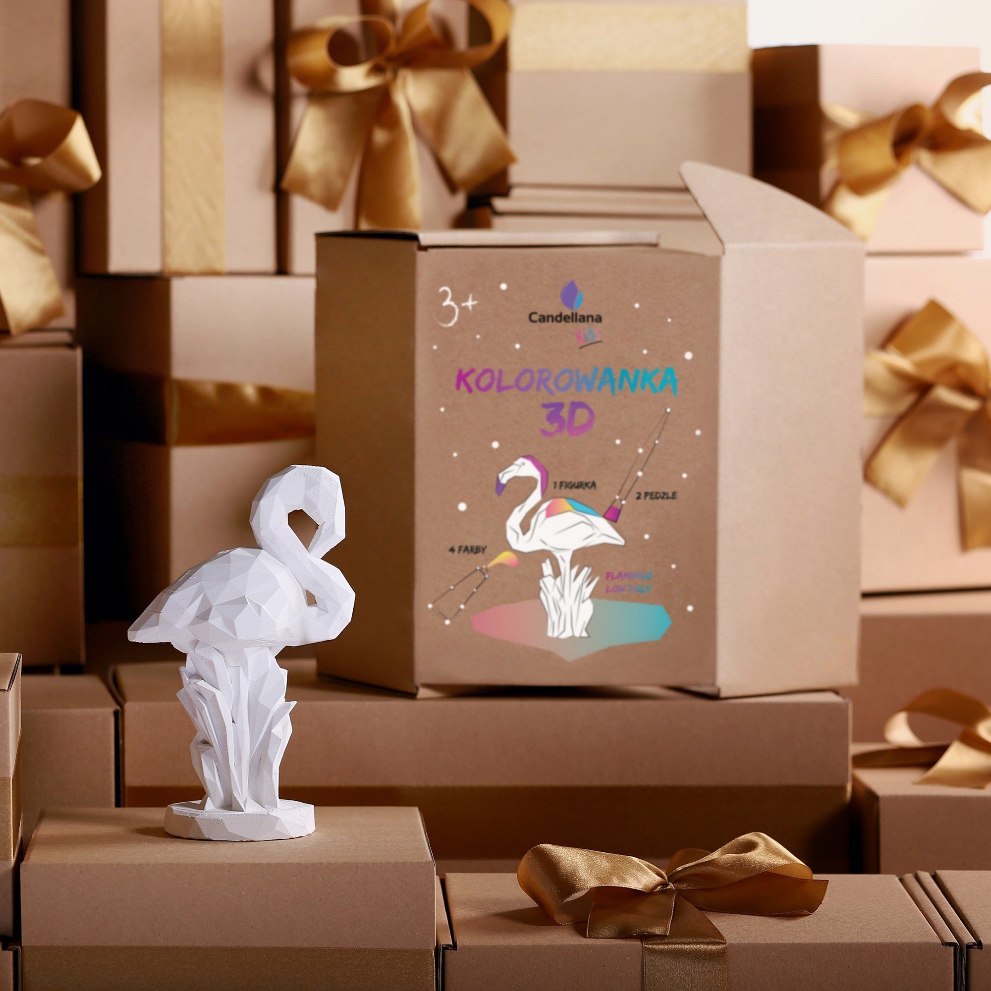 Kolorowanka 3D Flaming Figurka gipsowa z farbkami