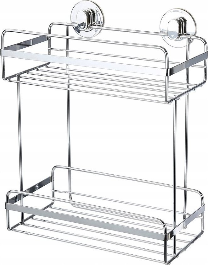 Sepio Półka łazienkowa wisząca srebrna metalowa druciana wytrzymała duża loft