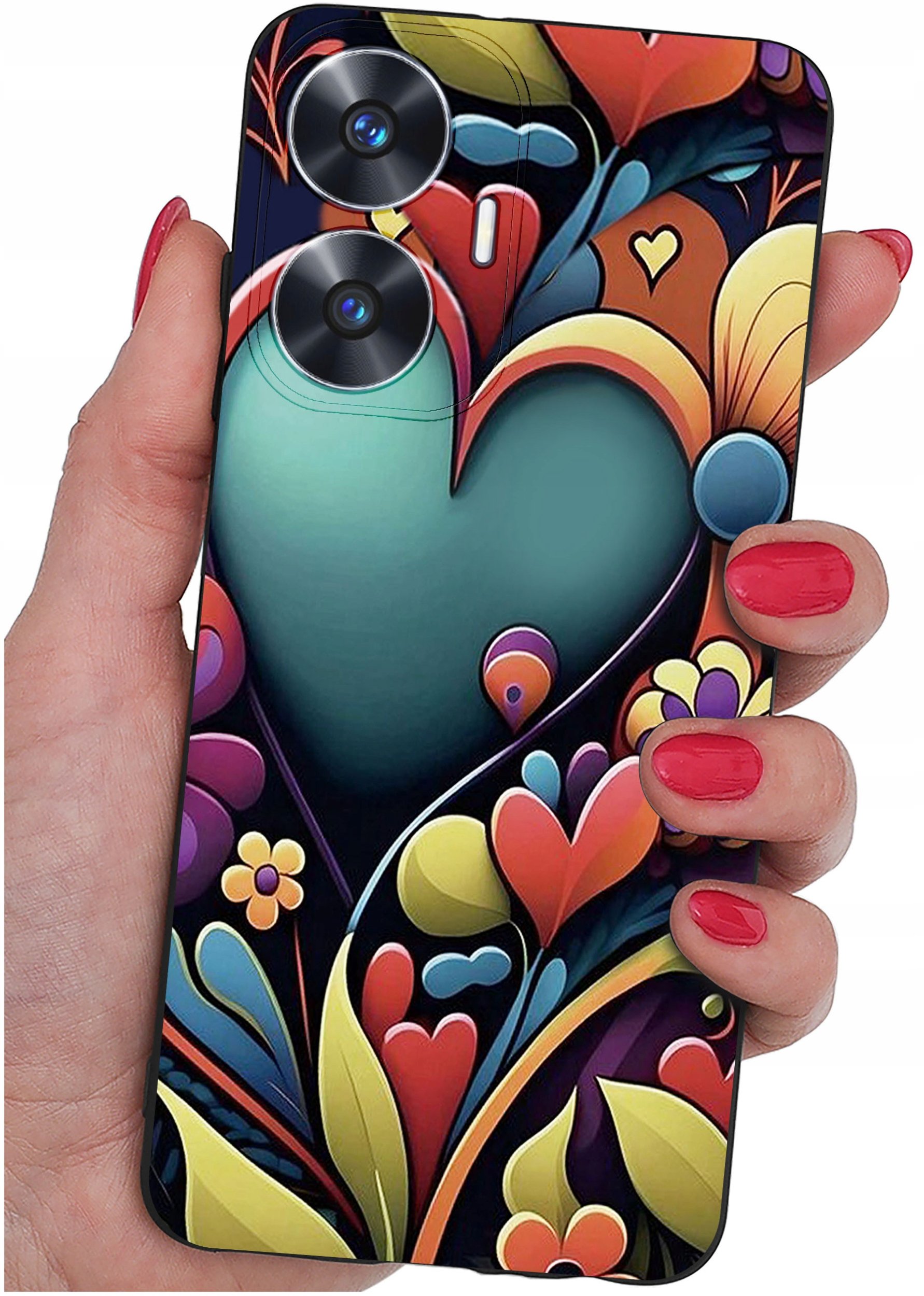 ETUI do Realme C55 WZORY |SILIKONOWE MATT CASE + SZKŁO 9H