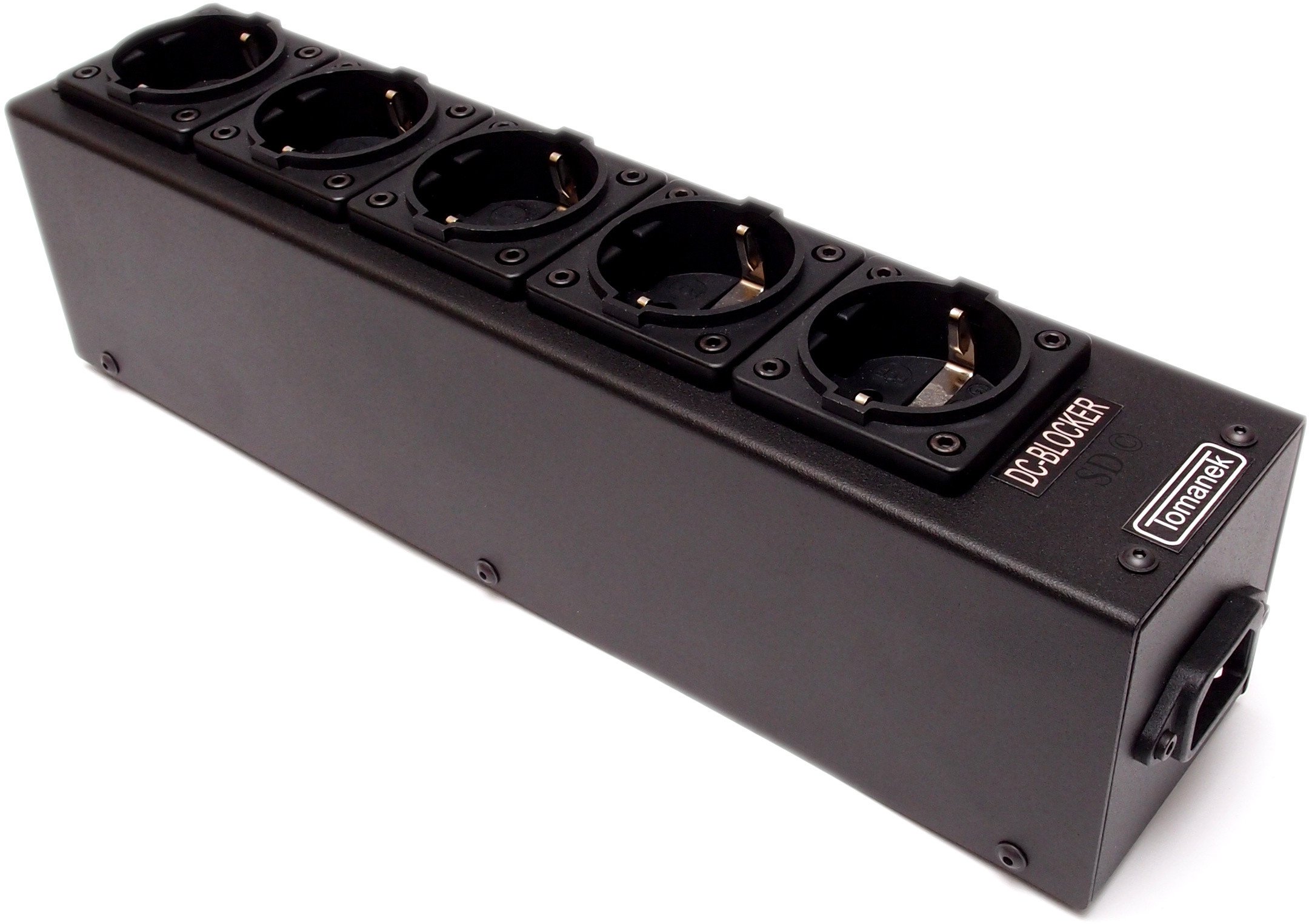 Tomanek TAP5S+ - listwa zasilająca SLIM jednorzędowa do sprzętu audio z filtrem sieci oraz dc blockerem