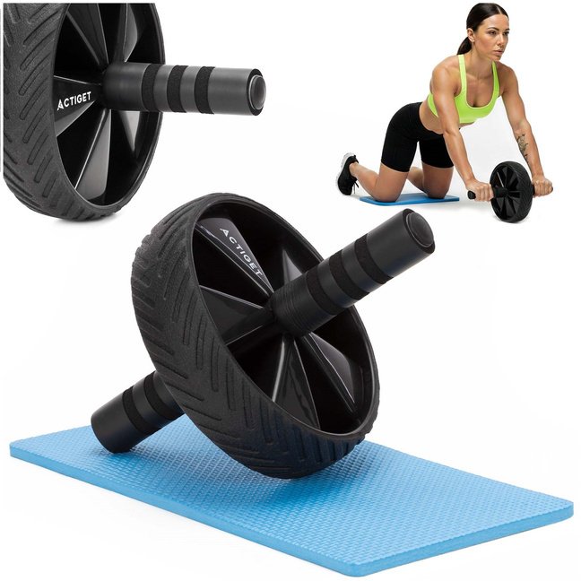 Koło do ćwiczeń mięśni brzucha z matą, roller, wałek treningowy UNIWERSALNY