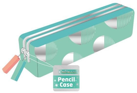 Piórnik KEYROAD Metallic, podwójny zamek, mix kolorów