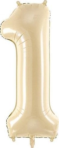 Balon fol.Cyfra 1 72cm beż 34983
