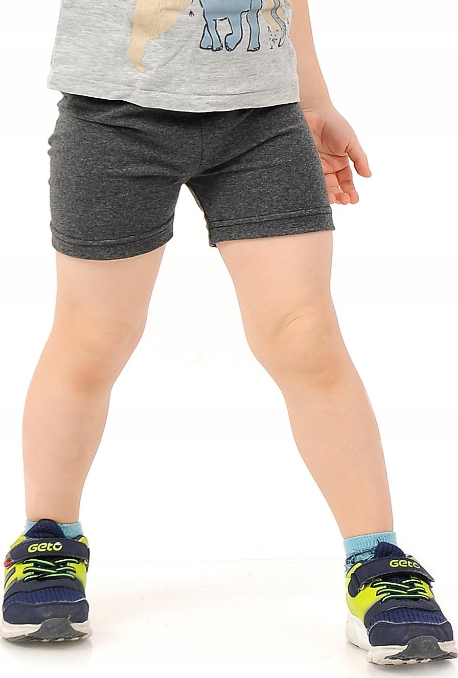 Krótkie spodenki chłopięce Kolarki dziecięce Getry 1/2 Szorty Grafitowe 104