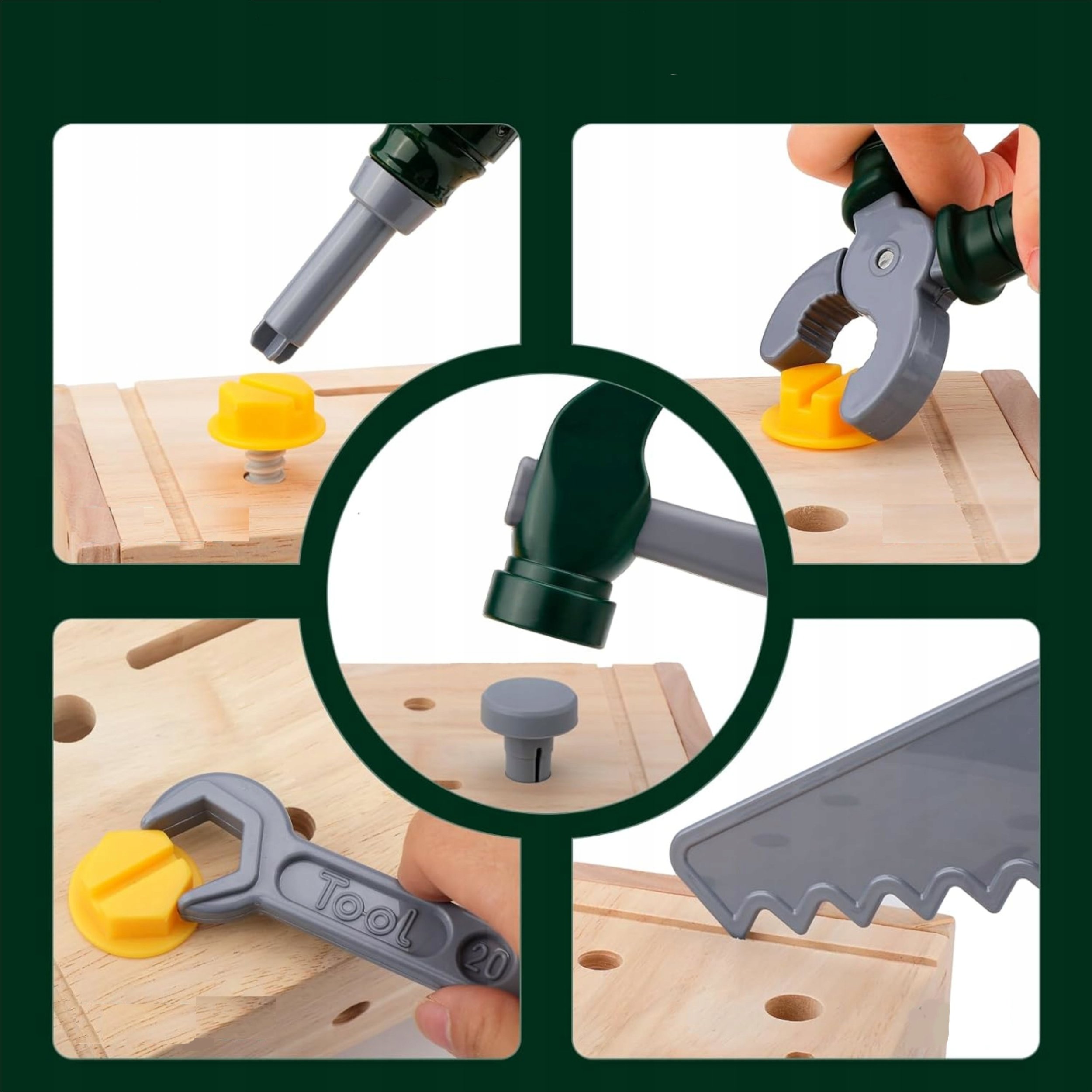 Zestaw narzędzi dla dzieci z kamizelką dla małego majsterkowicza budowlańca