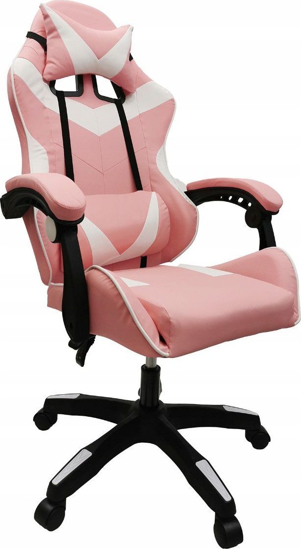 Fotel kontrast Fotel biurowy gamingowy obrotowy dla graczy różowy