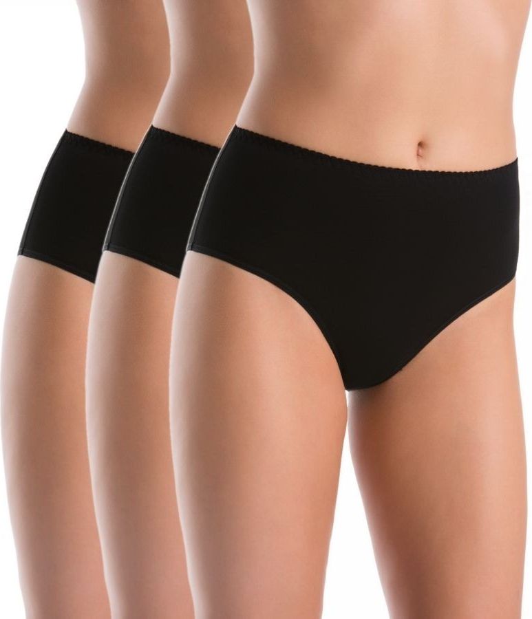 Teyli Wielopak majtek z wysokim stanem Classico czerń Czarny XXXL