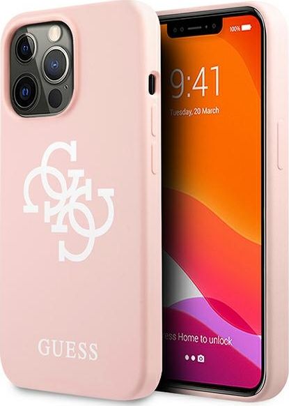 Guess Guess GUHCP13XLS4GWPI iPhone 13 Pro Max 6,7" różowy/pink hard case Silicone 4G Logo