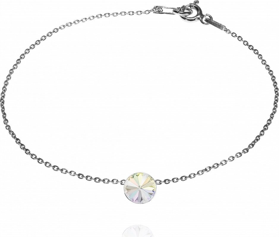 Radziszewska Jewellery Srebrna bransoletka na nogę z kryształkiem 8mm DED