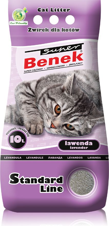 Żwirek dla kota Super Benek Standard Lawenda 10 l