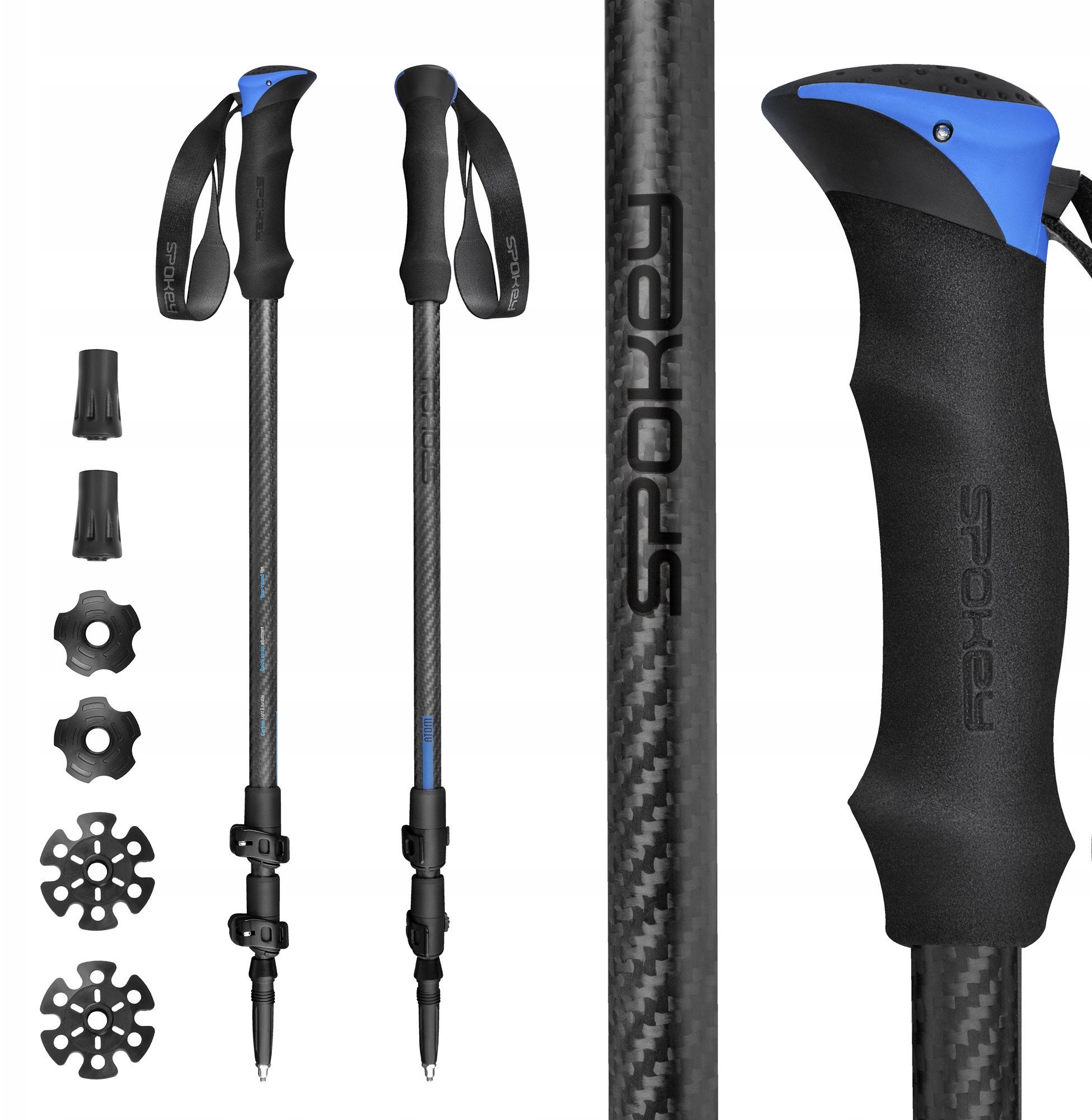 Kije trekkingowe ultralekkie z włókna węglowego Spokey ATOM