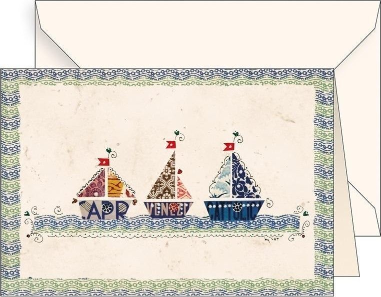 Karnet B6 + koperta 5923 Łódki