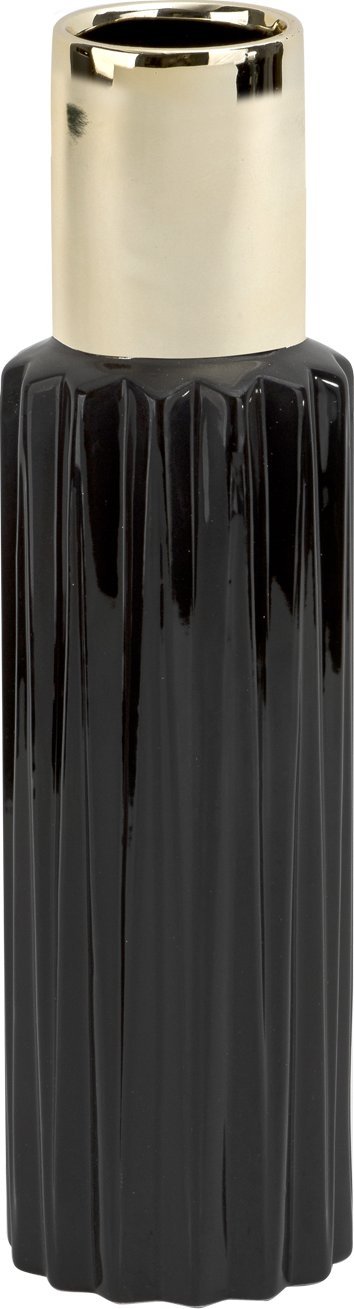 Ewax Wazon ceramiczny 32,5 cm czarno-złoty 2817