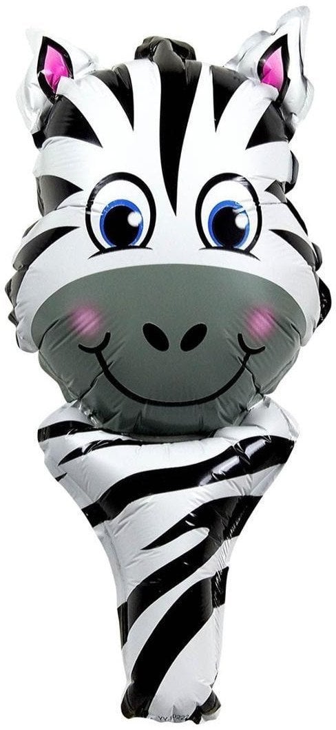 Balon foliowy zwierzątko z uchwytem zebra