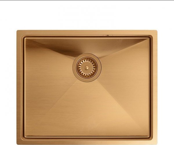 Zlewozmywak Quadron ANTHONY SteelQ PVD miedziany z syfonem 1-komorowy b/o wersja podwieszana