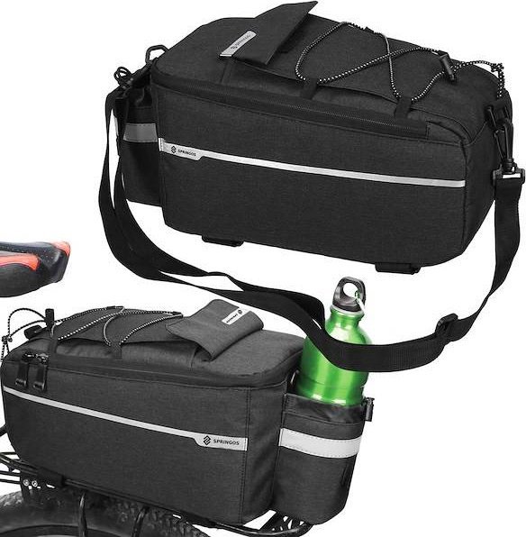 Springos Sakwa rowerowa na bagażnik torba 8,5L czarna UNIWERSALNY