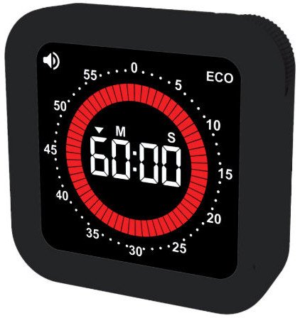 Minutnik JVD DM285.1 czarny 8 cm czytelny magnas podstawka .