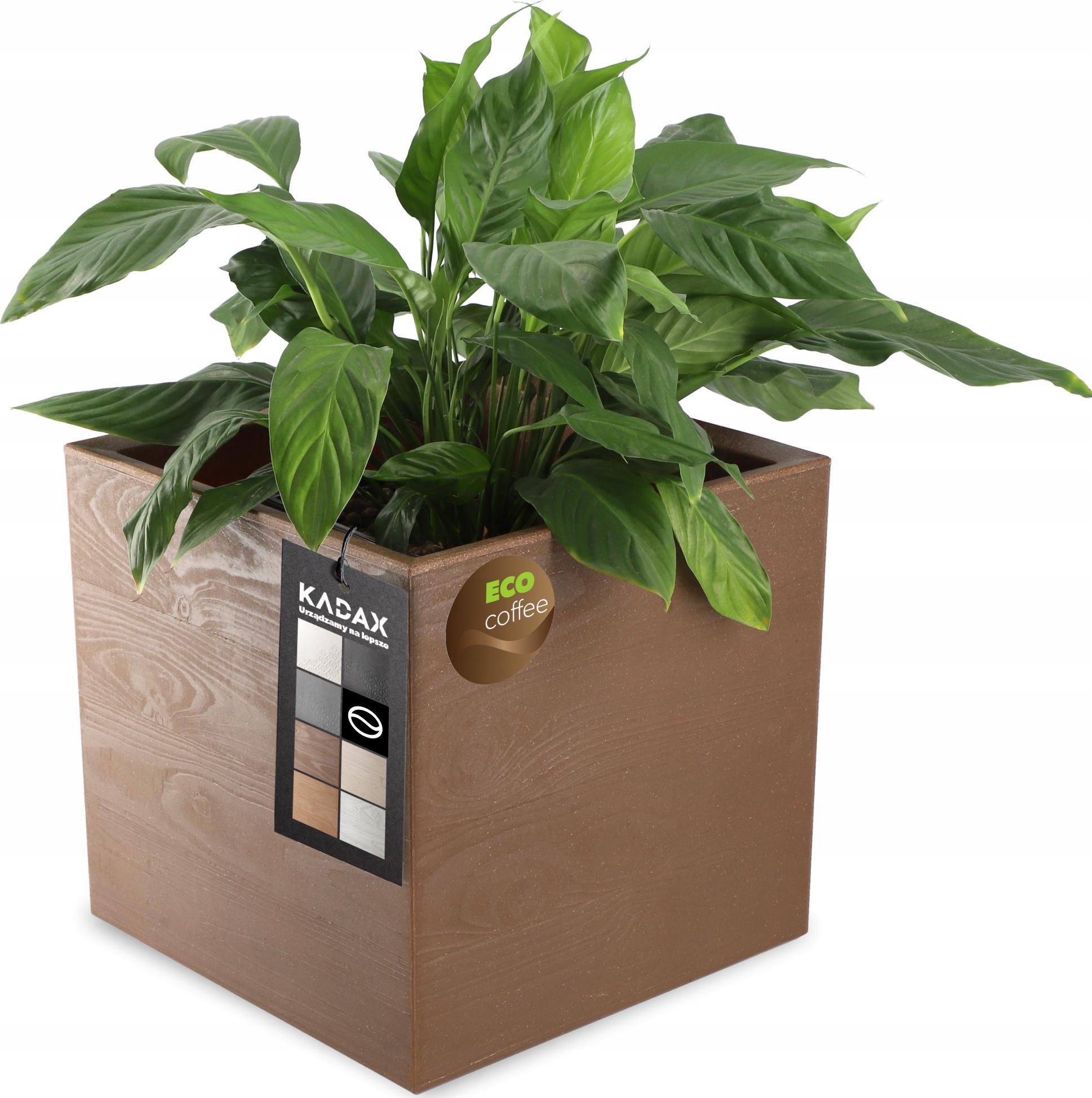 Kadax DONICZKA DONICA NA KÓŁKACH EKO 40x40CM CIEMNY BRĄZ